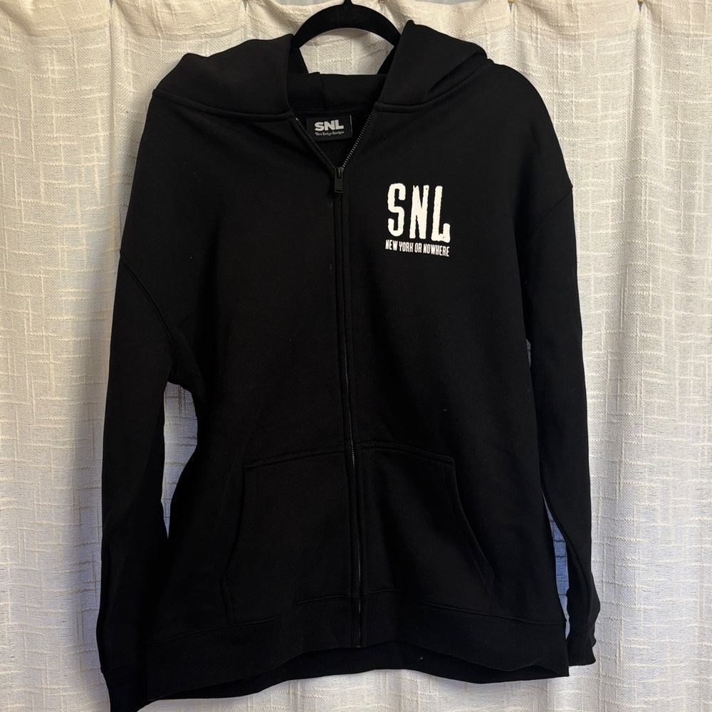 Black SNL Zip-Up Hoodie